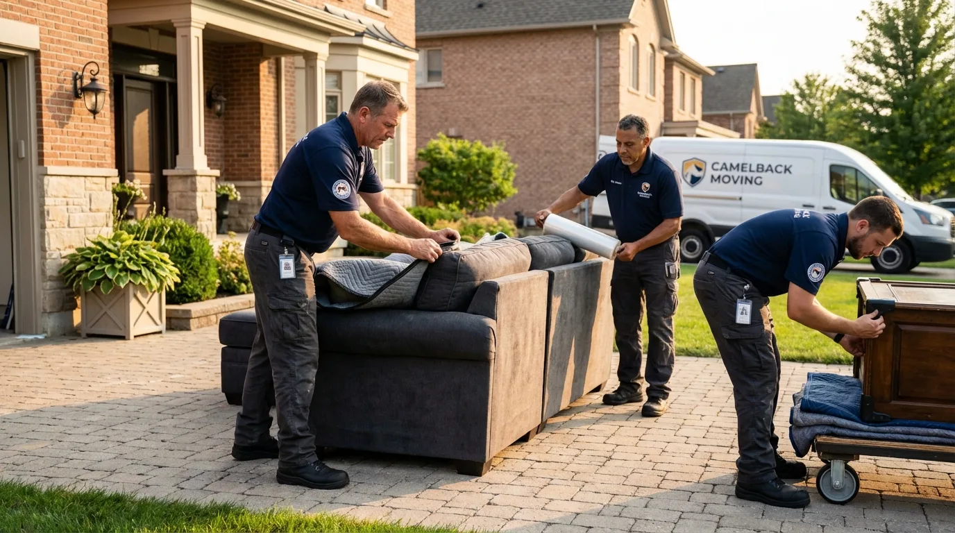 Large estate moving crew wrapping furniture in Merrill, WI