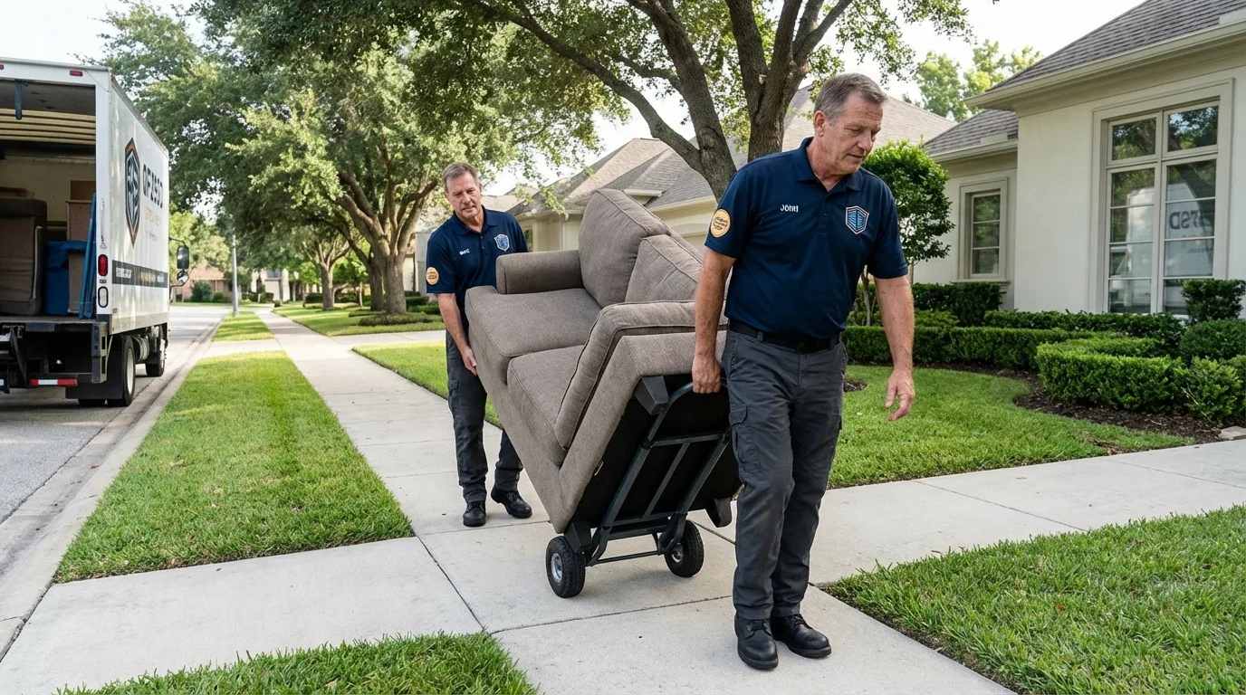 Local residential moving crew loading furniture in Merrill, WI